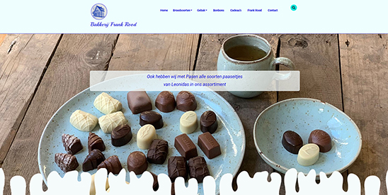 website voor Bakkerij Frank Rood gemaakt door GonBa