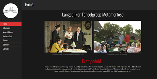 Wordpress website gemaakt door GonBa voor Langedijker Toneelgroep Metamorfose