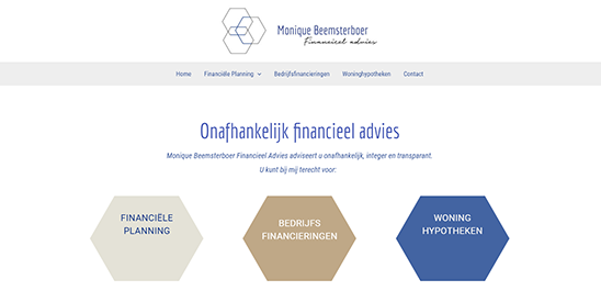 portfolio Monique Beemsterboer Financieel Advies website gemaakt door GonBa