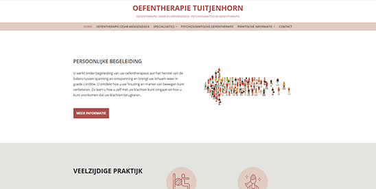 Oefentherapie Tuitjenhorn is een website in de portfolio GonBa