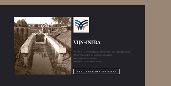 website gemaakt door GonBa webdesign voor Vijn-Infra